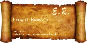 Ernyei Román névjegykártya